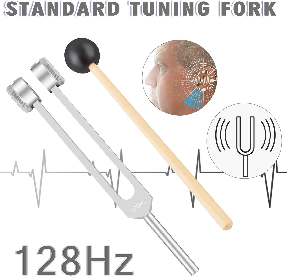 Diapasón de 128 Hz: para reparación de ADN, curación y prueba del sistema nervioso: apoya el cuidado de la salud holística para mantener el cuerpo y la mente