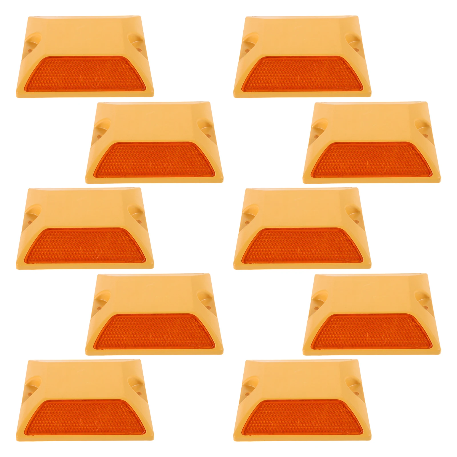 10 Pcs Traffic Facilities Laid Highway Markers Cast Aluminum Reflective Safety Polycarbonate Plastic Guardrail Reflectors