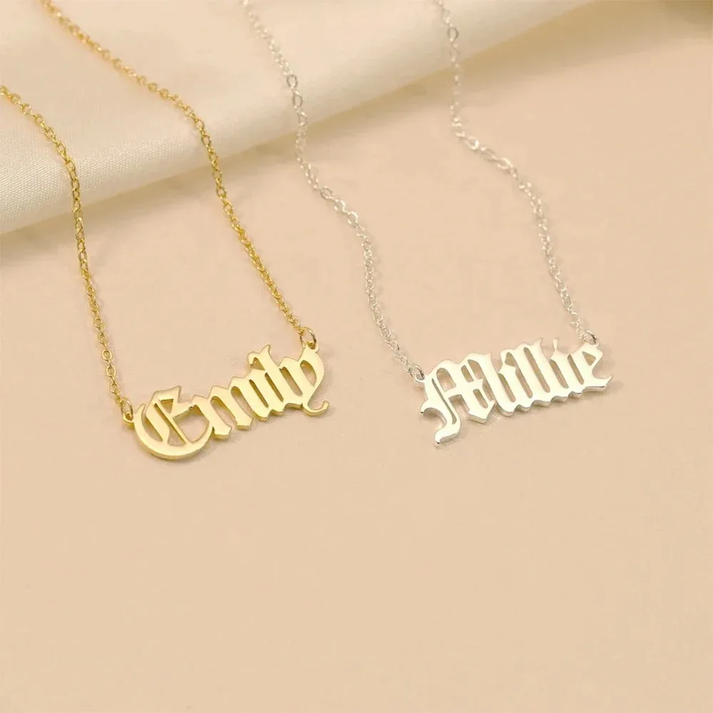 Colar com nome personalizado, joia com nome de aço inoxidável, presente de aniversário para sua dama de honra, presentes para o dia das mães