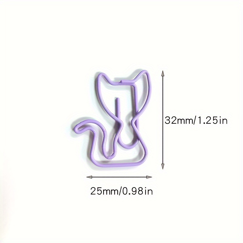 7 Colors Cat Styling Paper Clips 20 Pack - Fun Metal for School and Home office supplies