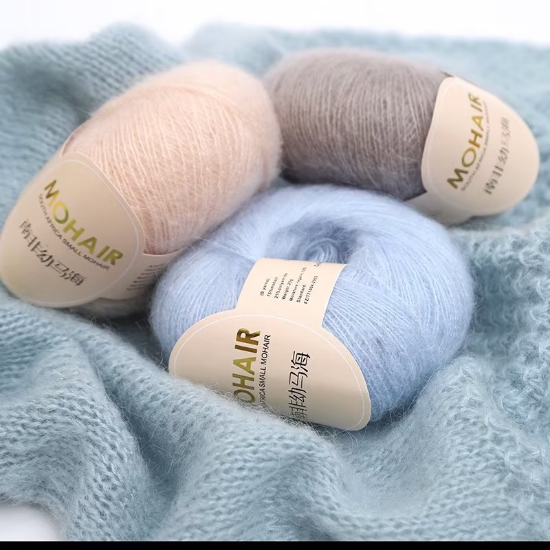 Hilo de Mohair de 25g, hilo de ganchillo de lana para bebé muy suave y cálido para tejer a mano, suéter, chal, bufanda, suministros de Material DIY
