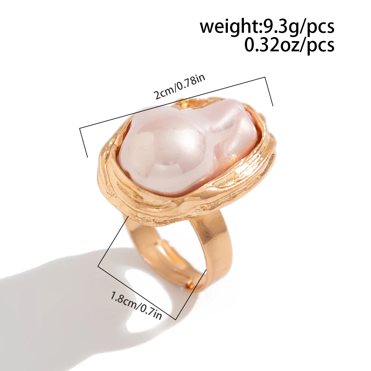 LACTEO-女性用の調整可能なオープンアロイリング,イミテーションパール,パンク,セミバロック,宴会,結婚式,美的,ジュエリーアクセサリー,新品