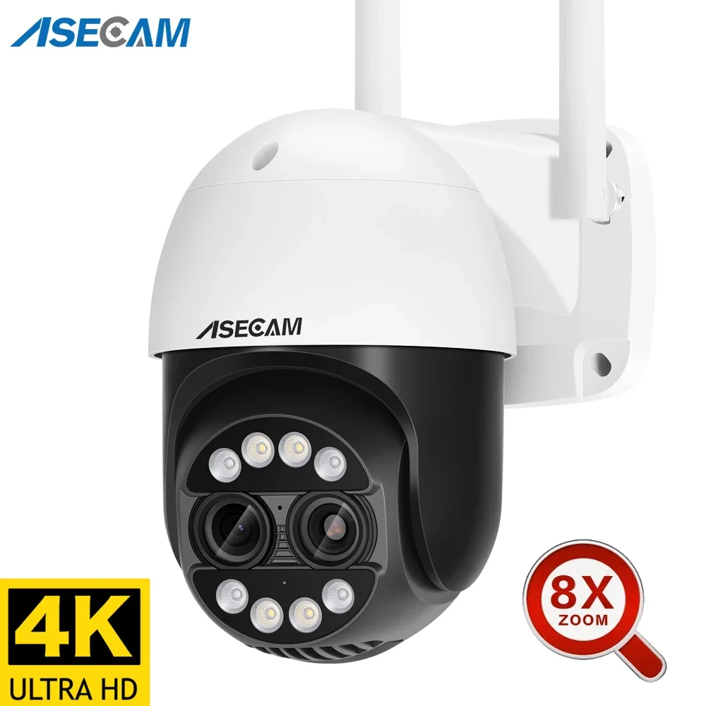 8MP Hai Ống Kính 2.8Mm-12Mm 8X Zoom 4K PTZ WiFi IP Ngoài Trời AI Con Người Theo Dõi camera Quan Sát Âm Thanh Thông Minh Gia Camera An Ninh Icsee