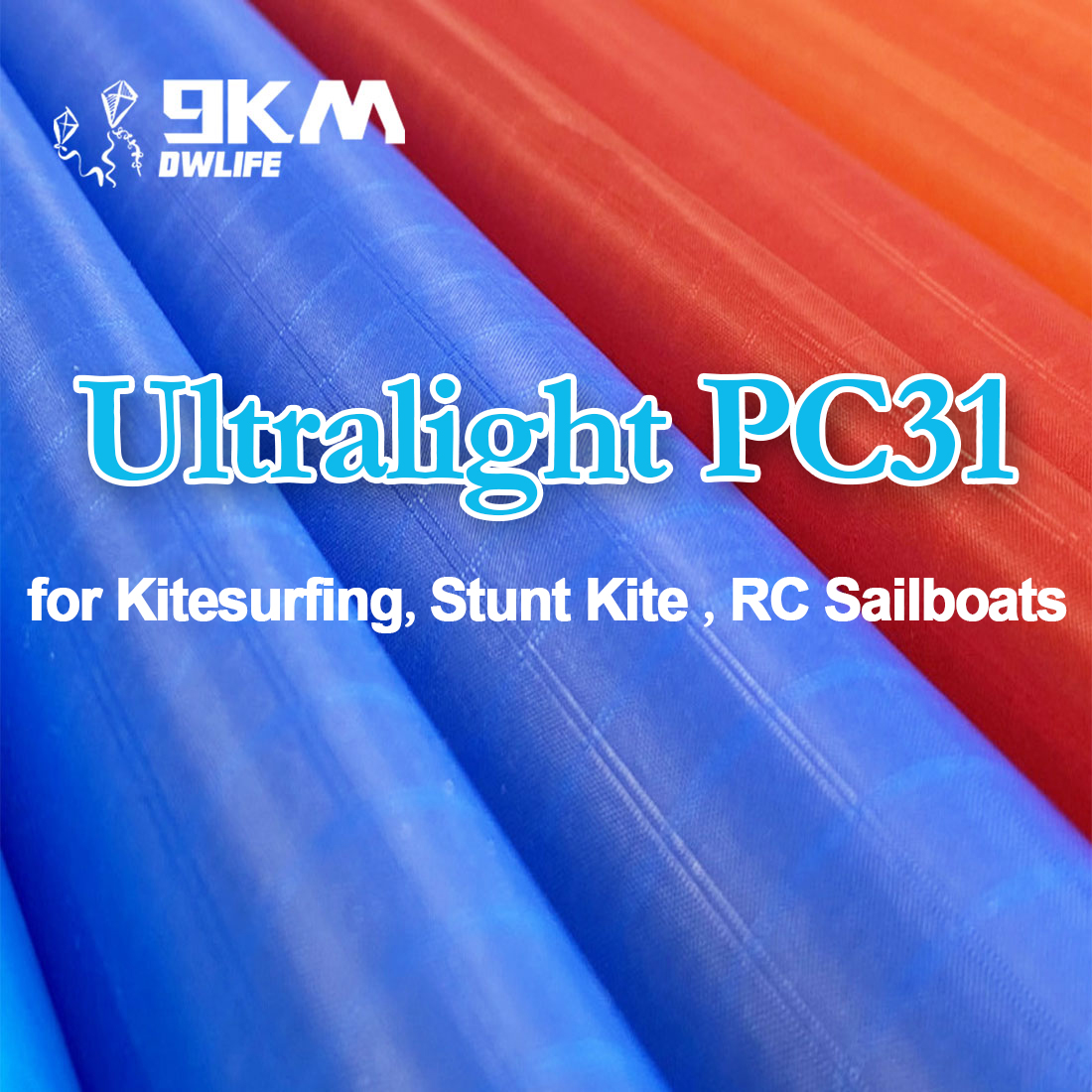 9KM 1m Icarex tela Ripstop 35g/m2 ultraligera PC31 poliéster Spinnaker tela kitesurf acrobacias cometa RC veleros reparación y hacer