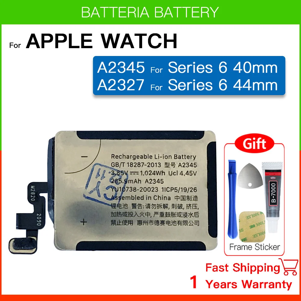 Оригинальный аккумулятор для Apple Watch Series SE 1 2 3 4 5 6 7 8 Bateria для IWatch S1 S2 S3 LTE S4 S5 S6 S7 S8 38/40/41/42/44/45/49 мм