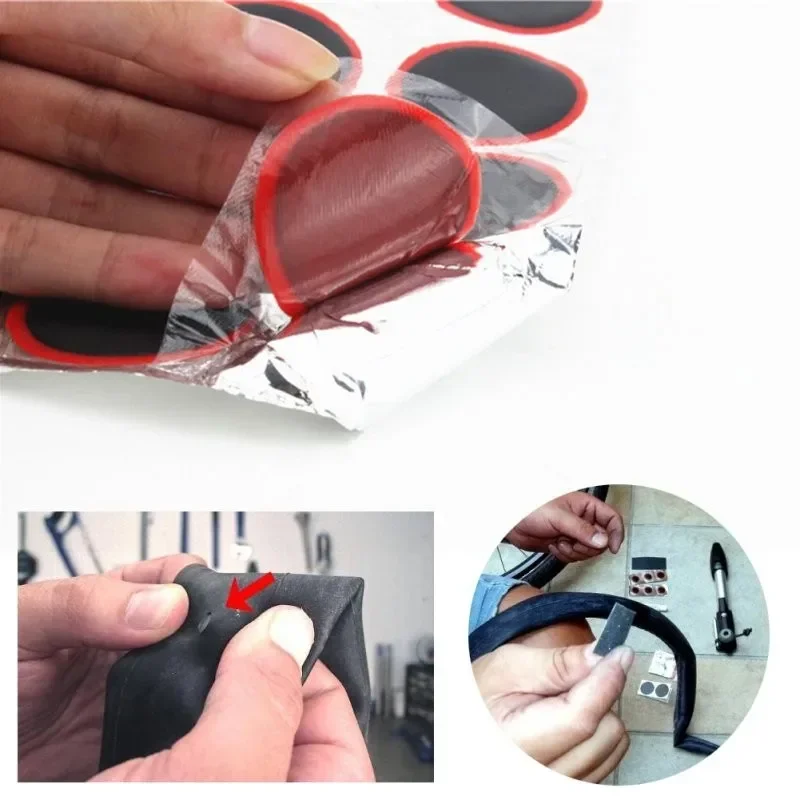 48/96 peças remendos de reparo de punção de borracha para pneus de bicicleta-kit de remendo de tubo de pneu sem cola para reparos de tubo interno