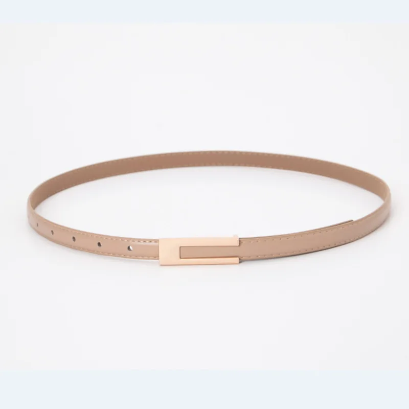 ผู้หญิงเกาหลีแฟชั่น PU หนังสายรัดเอวบางโลหะอุปกรณ์เสริม Basic เข็มขัดผู้หญิงสบายๆมีรูพรุนปรับเข็มขัดแฟชั่น