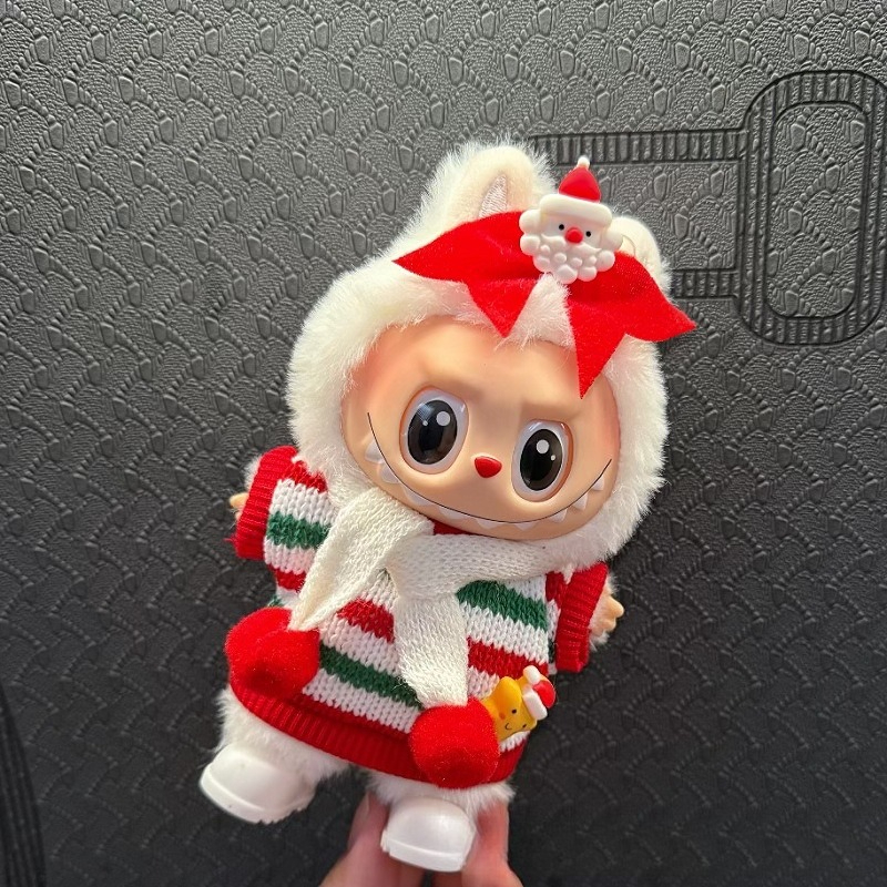 Ropa navideña para Labubu, accesorios de 17cm, traje navideño para Labubu Big Into Energy Doll, accesorios de trajes navideños