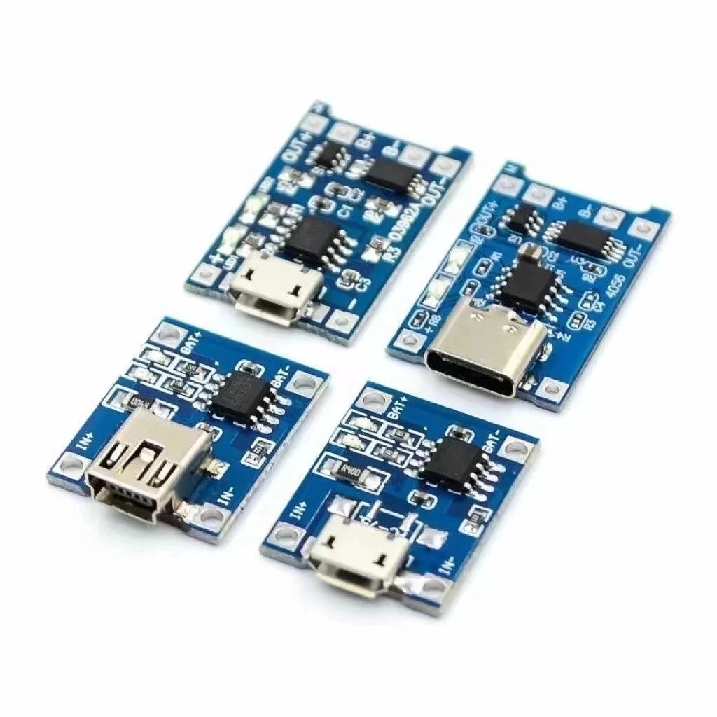 2/5 STÜCK Typ-C Micro Mini 5V1A 18650 TP4056 Lithium-Batterie-Ladegerät-Modul Ladeplatine mit Schutz Doppelfunktionen 1A Li-Ion