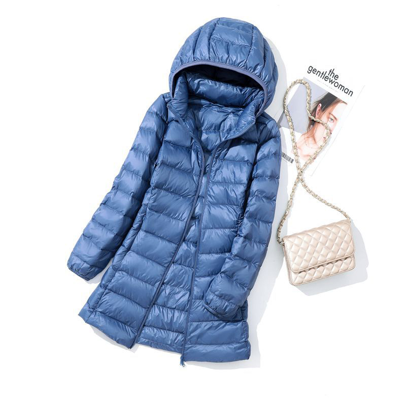 0-10 ℃ Mulheres capuz destacável puffer jaquetas 2024 outono inverno portátil com capuz pato para baixo casaco duplo zíper à prova de vento parkas 7xl