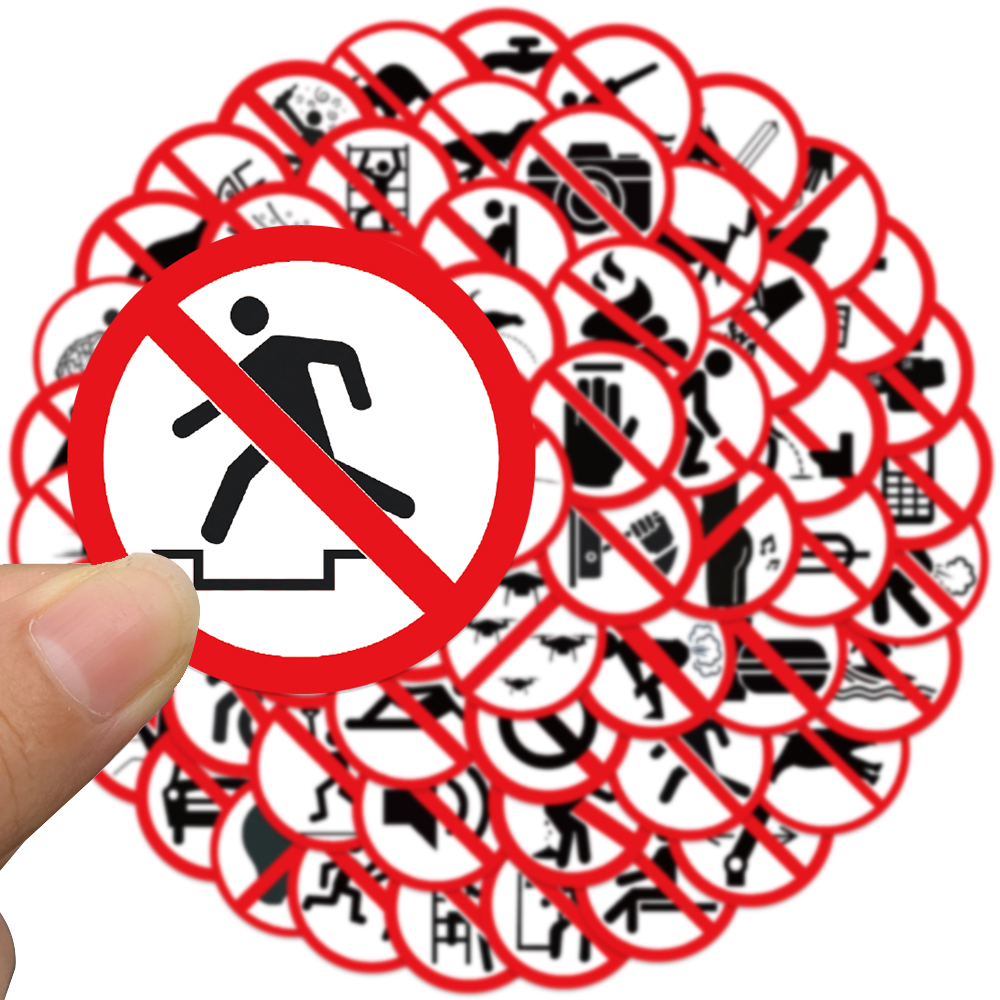62 Pieces of Fun Warning Stickers for Luggage, Notebooks, Guitars, Skateboards, and Waterproof PVC Graffiti Stickers