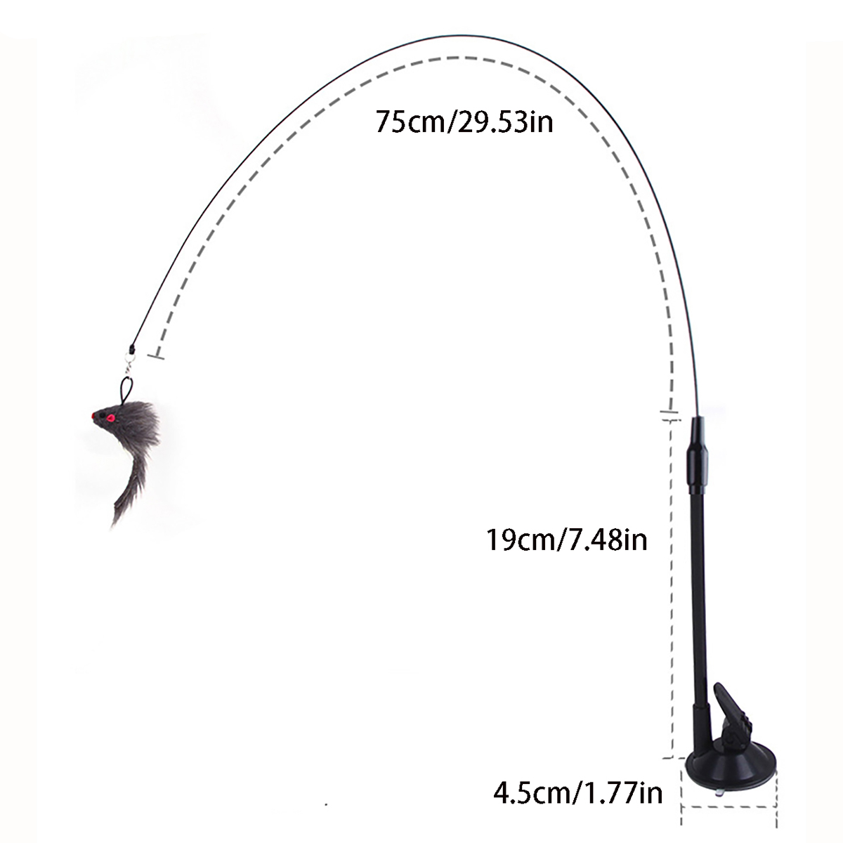 Zabawki dla kotów Symulowane owady Interaktywne pióro z przyssawką z dzwoneczkiem Zabawka dla kota do zabawy Teaser Wand Toy Cat Supplies