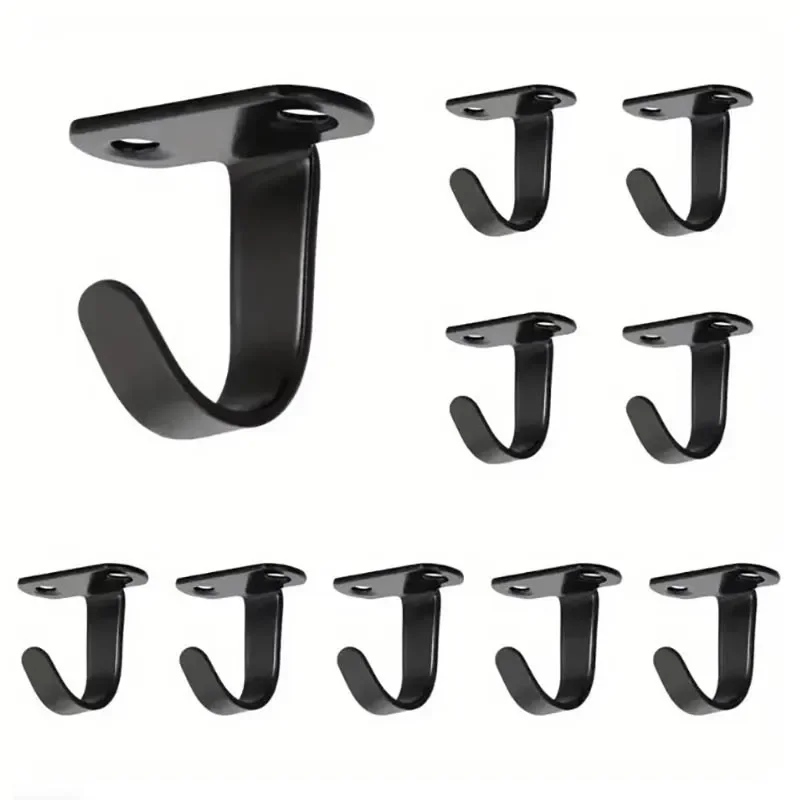 Ganchos de techo montados con tornillo de acero inoxidable para dormitorio, toalla debajo del estante, colgador resistente para armario de baño y garaje, 5 uds.