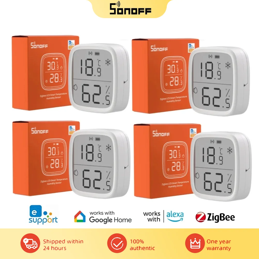 SONOFF SNZB-02 Sensor de temperatura Zigbee SNZB-02D casa inteligente eWelink Monitor en tiempo Real funciona con Alexa Google Home Alice