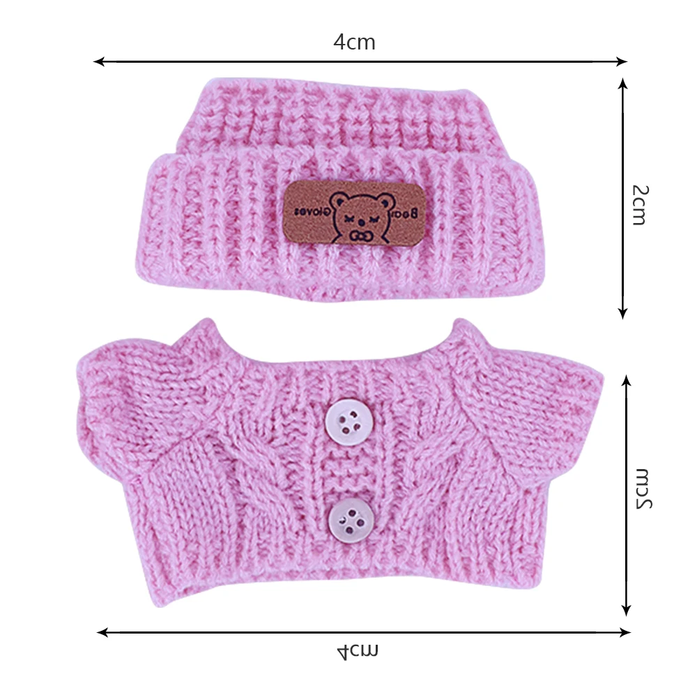Puppenpullover + Wollmütze für Labubu 17 cm Plüschpuppenkleidung Zubehör Mädchenspielzeug Geburtstags- und Weihnachtsgeschenk