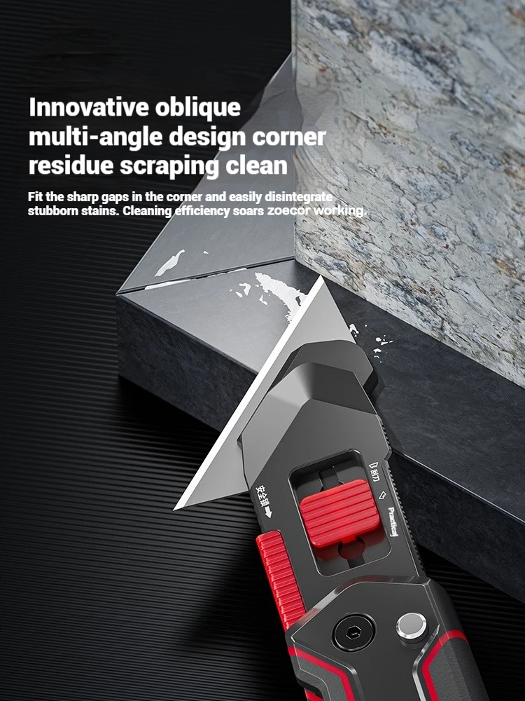 2 in 1 Flip Utility Knife Scraper Super Hard Durable 90° NO Dead-angle Shovel 30s Blade Change Sharp Decoration Party Magic Tool