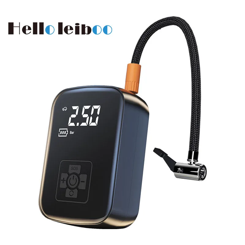 LEIBOO-compresor de aire para coche con cable/inalámbrico, bomba infladora de neumáticos eléctrica portátil de 150PSI para bolas de neumáticos de motocicleta y bicicleta