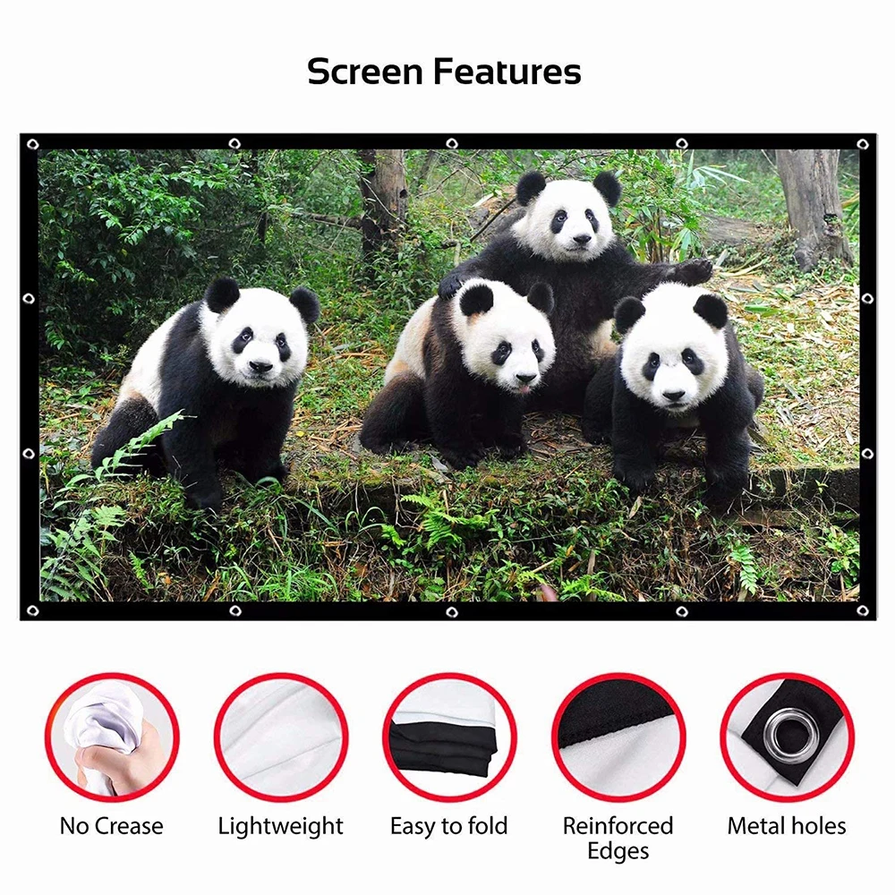 60 84 100 120 150 Zoll Projektor Leinwand Tragbare Projektion Leinwand 16:9, Outdoor Film Bildschirm Für Reise Heimkino Für HY300