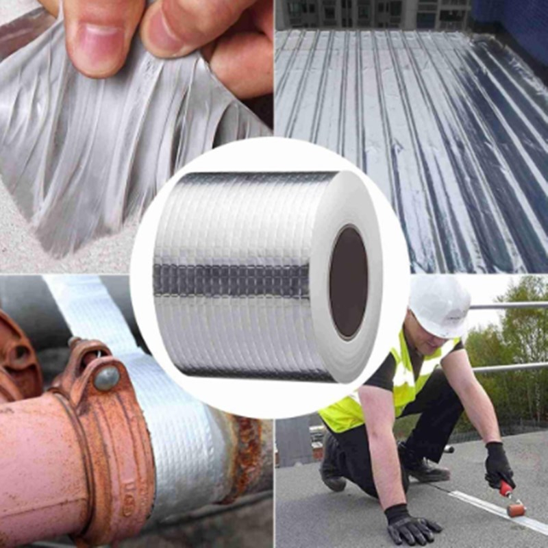 Nastro impermeabile Resistenza alle alte temperature Foglio di alluminio Addensare Nastro butilico Parete Piscina Tetto Crepa Riparazione di condotti Nastro sigillato