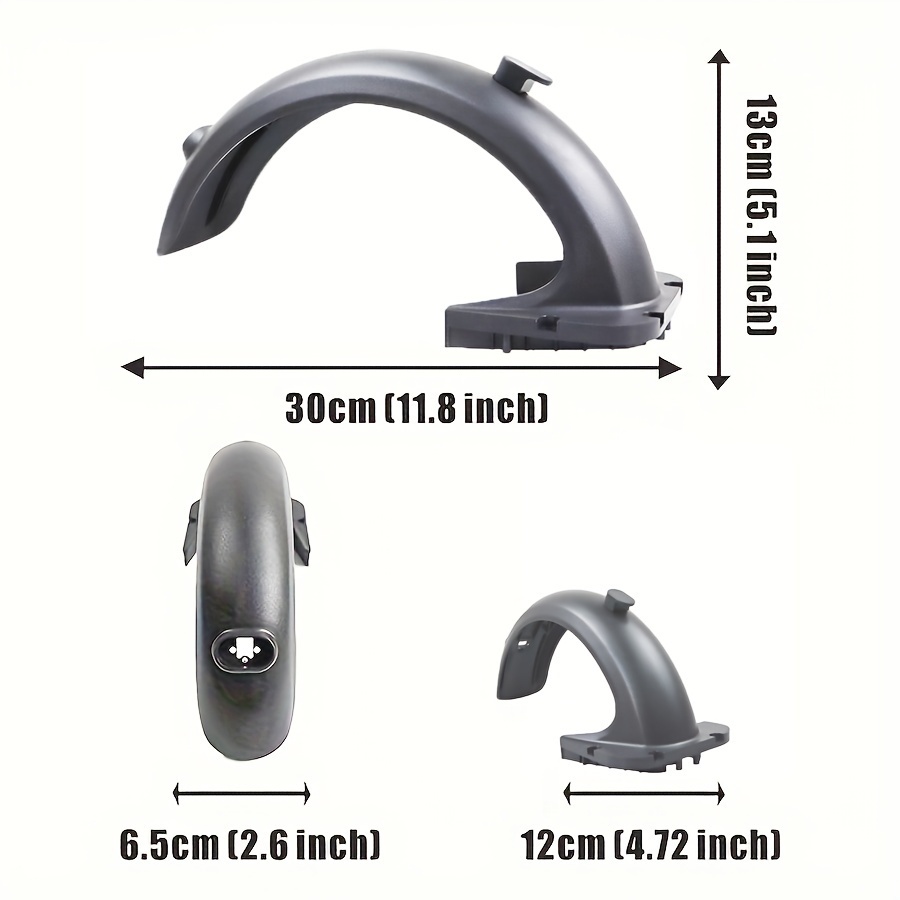 Accessoires de garde-boue arrière comprenant un garde-boue arrière + un support de garde-boue + un feu arrière LED Compatible avec Ninebot Max G30 / Max G30 E / LP