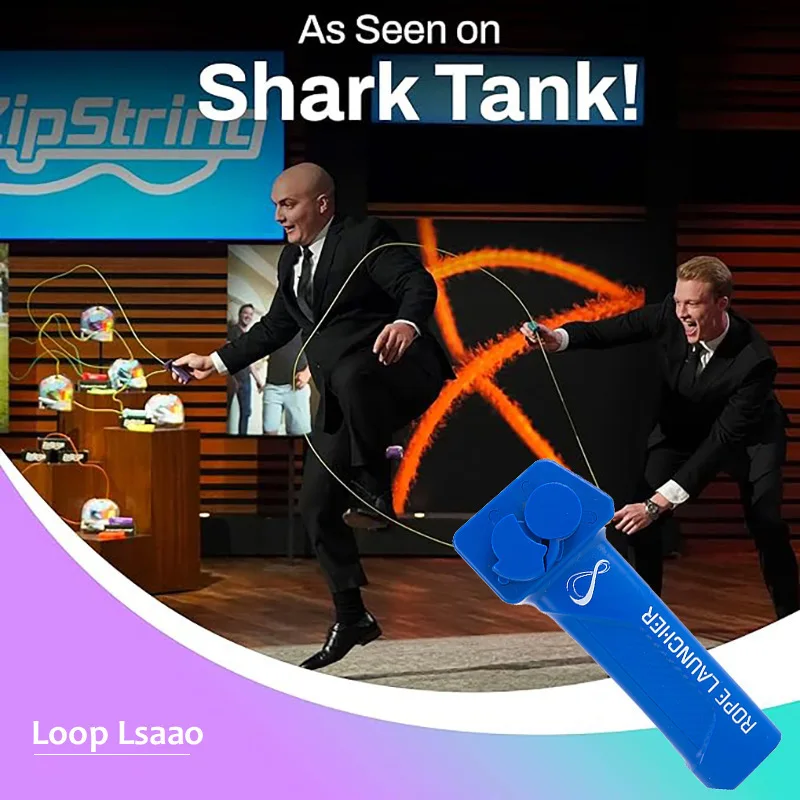 Juguete lanzador de bucle, lanzador de cuerda ZipString de mano, velocidad ajustable, cuerda luminosa, lazo, juguetes de juego divertidos para niños y adultos