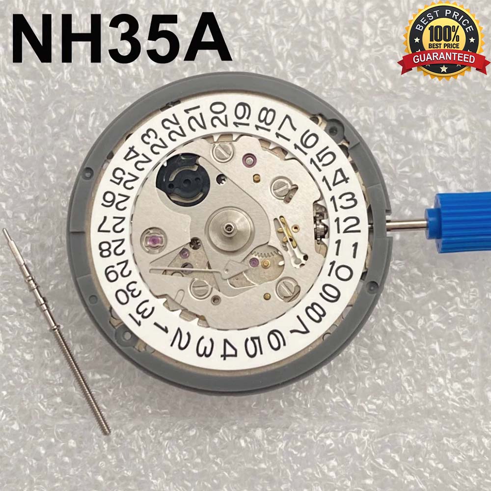Original NH35A Premium Mechanical Movement NH35 White Date wheel 24 Jewels Automatic Self-winding High Accuracy Movt Replace
