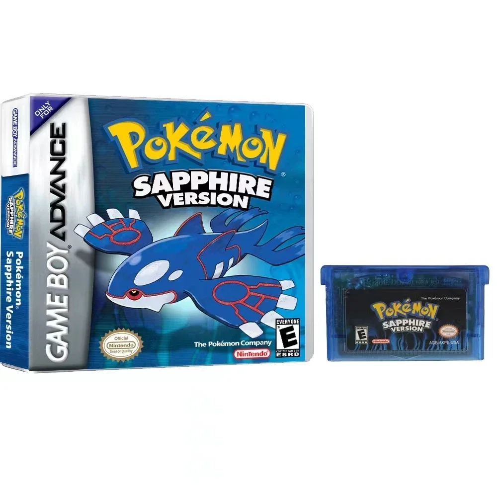 2024 Pokemon-serie Emerald FireRed Leafgreen Ruby Sapphire 5-versies GBA-spel in doos voor 32-bits videogamecartridge Geen handleiding