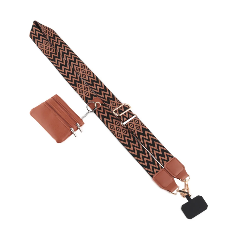 Alça longa ajustável para celular, alça de pulso removível, alça de ombro, suporte para celular com bolsa pequena, calços