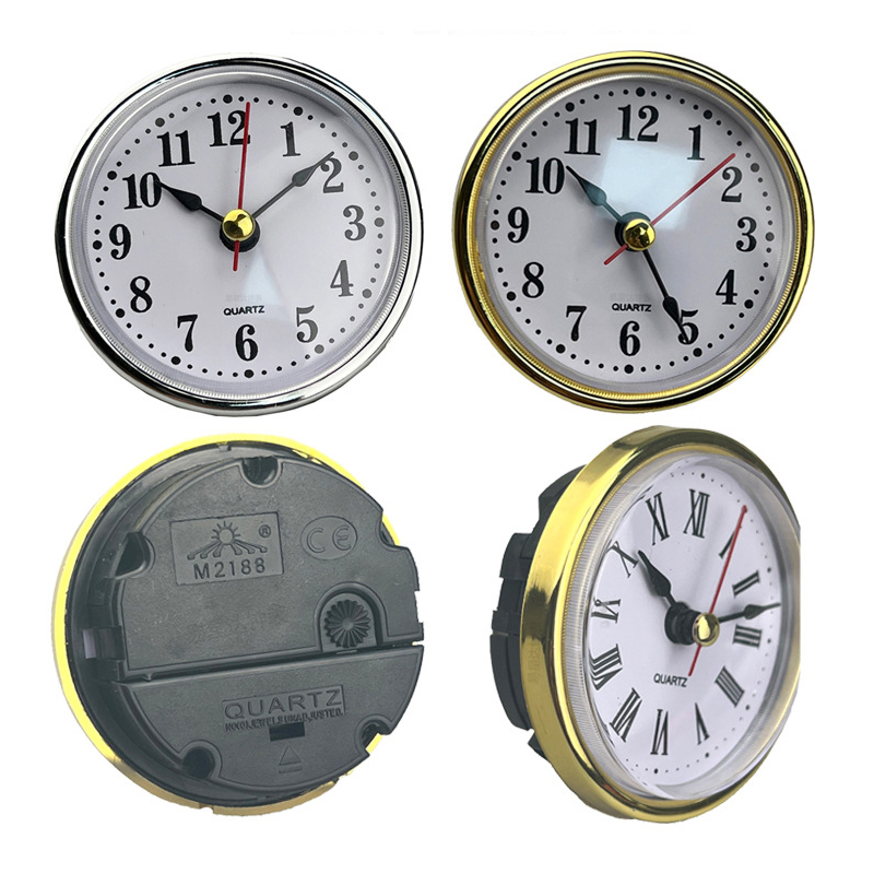 Reloj clásico artesanal, movimiento de cuarzo, diámetro de 65mm, relojes redondos, inserto de número romano, pequeño reloj, números árabes, decoración de pared