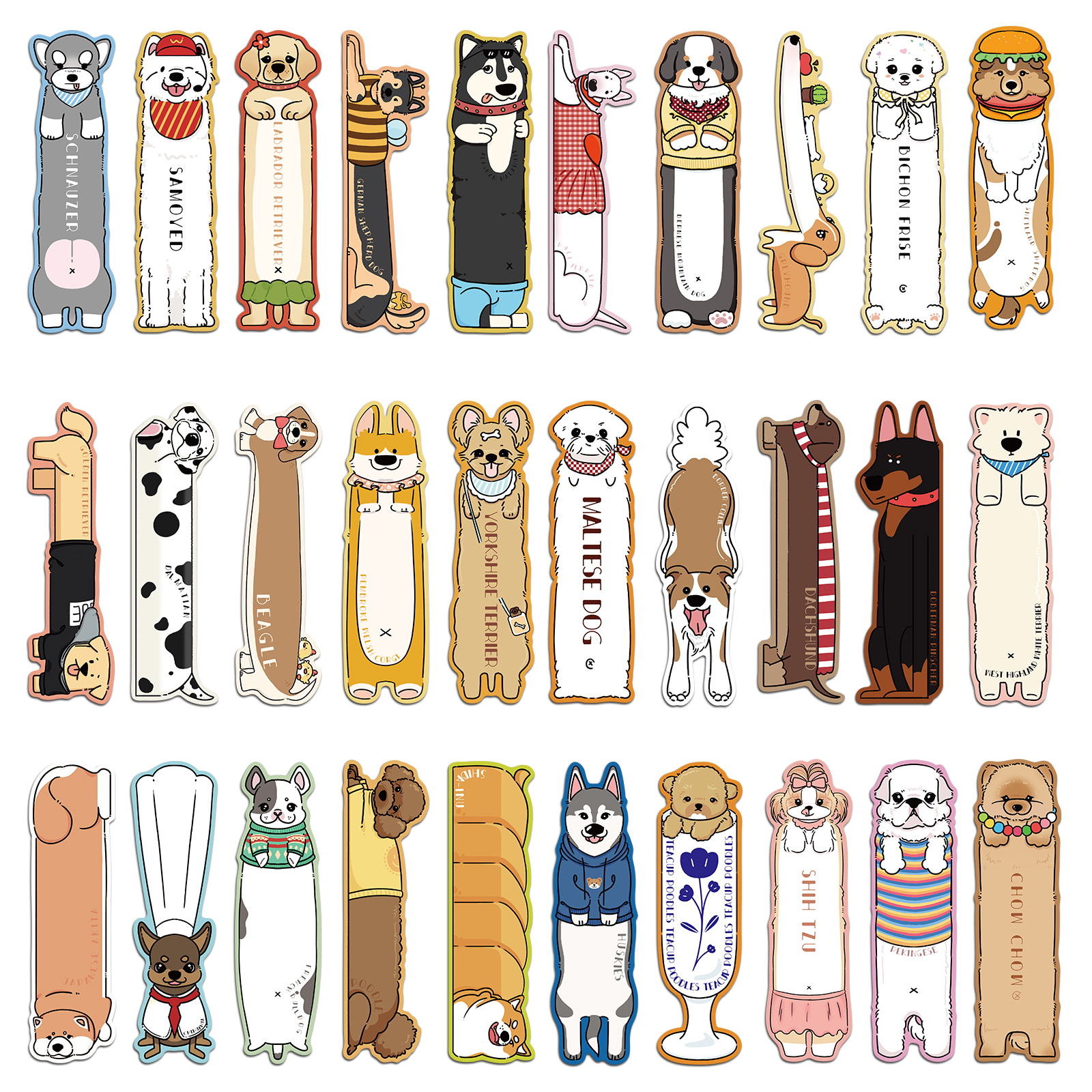30PCS Lesen Hund Thema Lesezeichen Nette Leseseiten Buch Tags Student Kreative Geschenke Dekoration Seite Tags Karten
