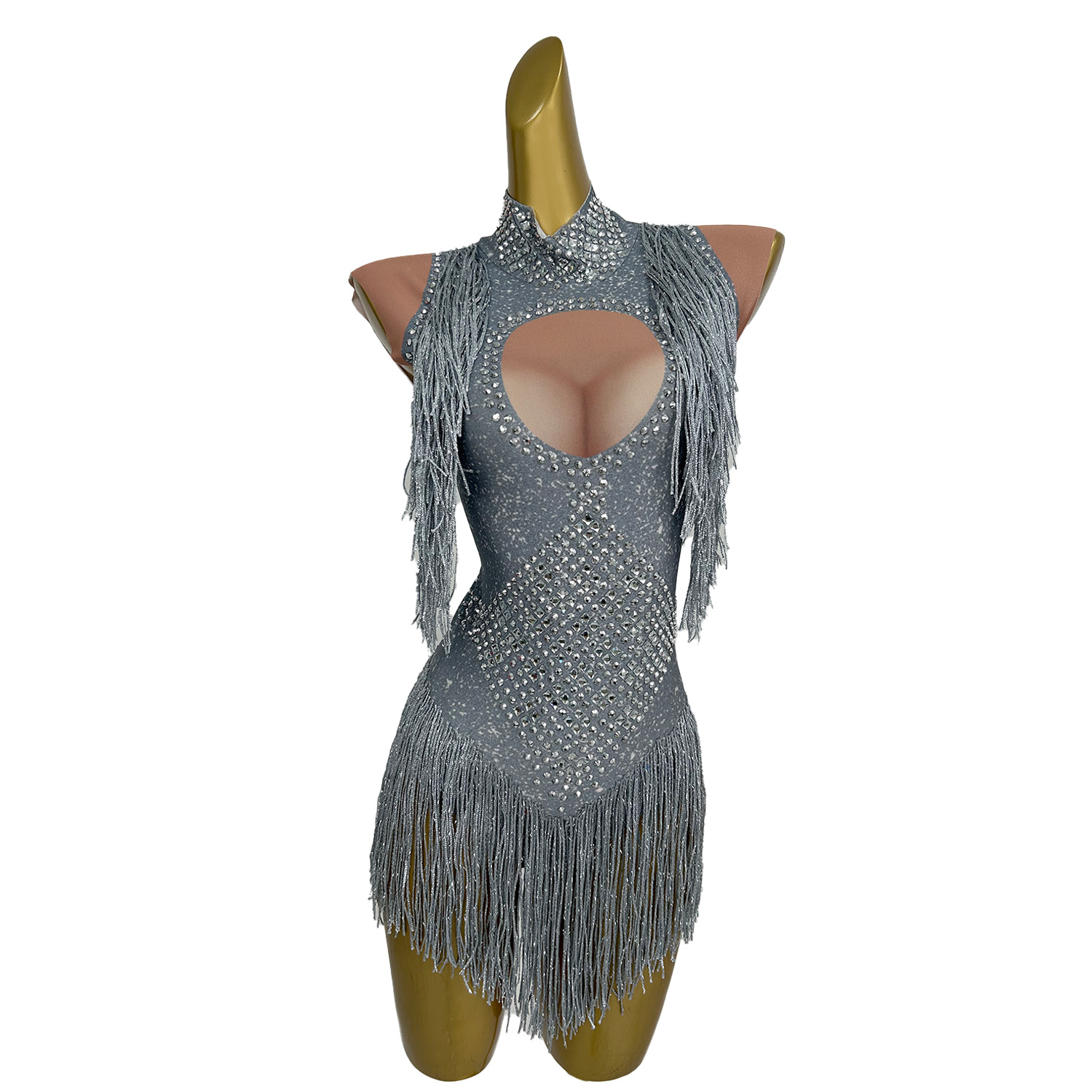 Sexy Stage Bling Bling Perform Bodysuit Luxury Rhinestones Tassels Leotard Party Dancer Singer Costume Club Vestido Fangkuai