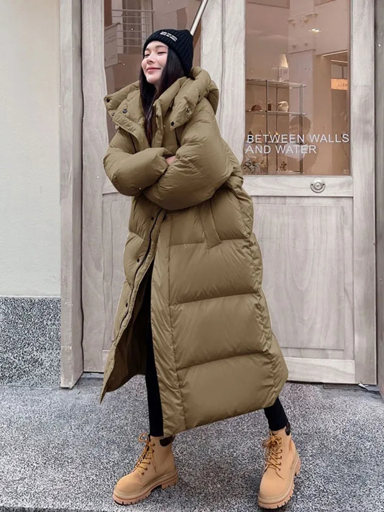 ฤดูหนาวHooded WarmสีชมพูยาวParkas Chaquetaเกาหลีผ้าฝ้ายเบาะWindproof Parcasเสื้อกันหนาวสบายๆสวมใส่ผู้หญิงใหม่Jaquetas