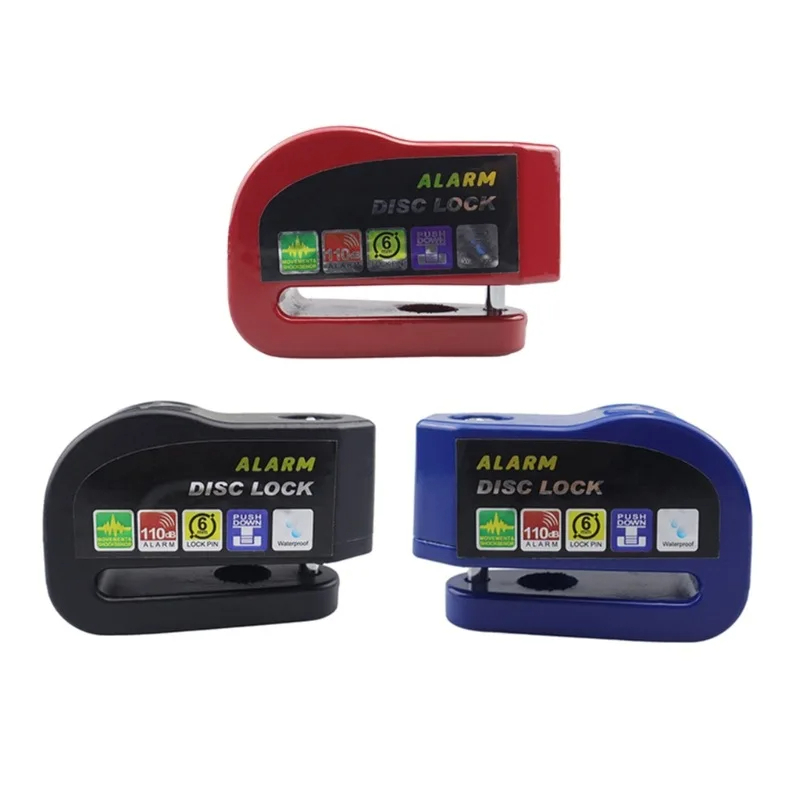 Acessório da motocicleta alarme proteção de segurança cadeado disco de alumínio anti-roubo lembrete corda bloqueio motocicleta bicicleta bloqueio