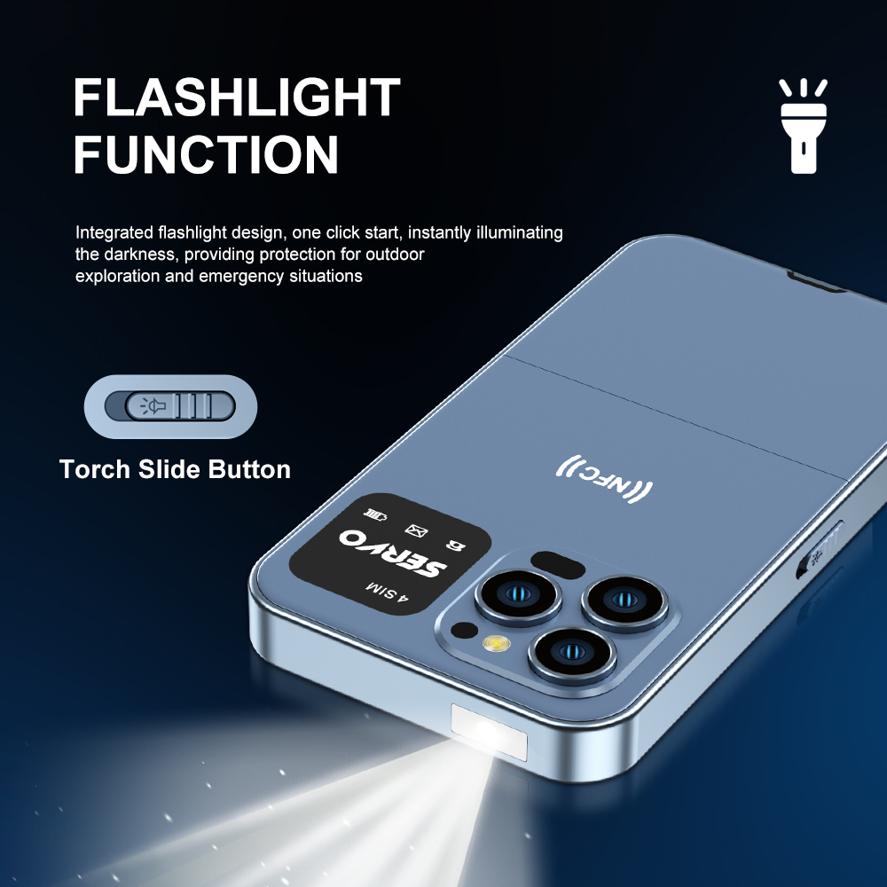 SERVO 4 SIM Card 4 Standby QWERTY Keyboard Mobile Phone Speed Dial Blacklist FM Radio Flashlight 2G GSM Cellular Cellphone TypeC