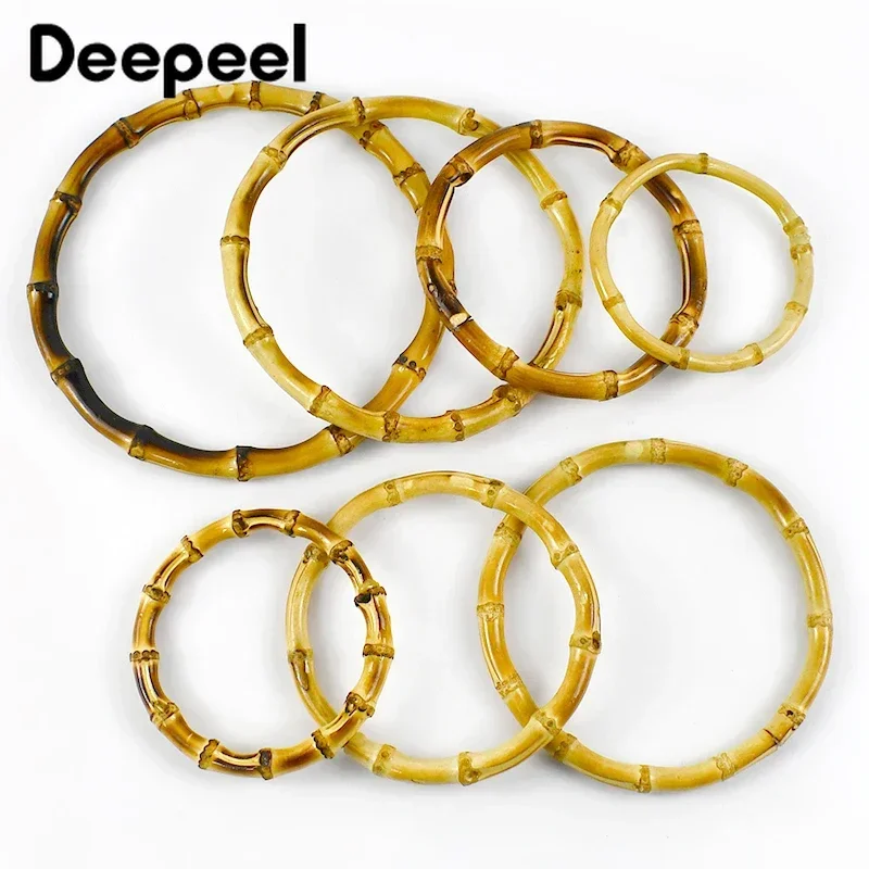 2/4 Stücke Deepeel 7,5-18 cm Bambus Ringe Taschengriffe DIY Handarbeit Handwerk Holztaschen Verschluss Runder Griff Geldbörse Gewebtes Zubehör