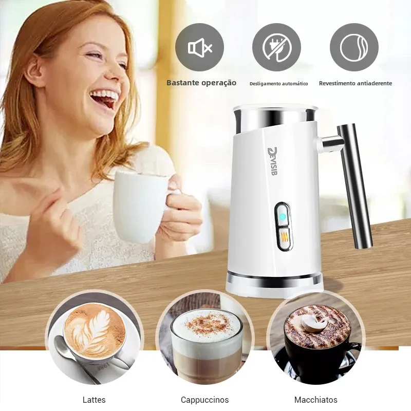 DEVISIB 3 in 1 Elétrica Leite Frother 300ml Máquina Automática de Espuma Quente e Fria para Café Latte Cappuccino Macchiato Chocolate Quente