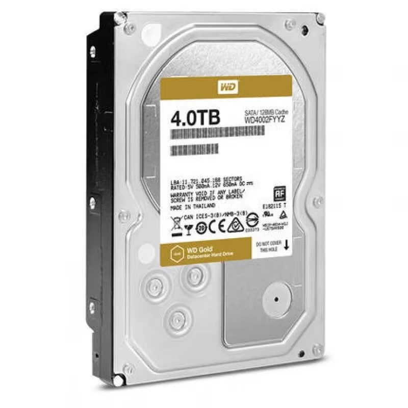 WD Gold 4TB（WD4002FYYZ）Enterprise Class Hard Disk Drive - 7200 RPM Class SATA 6 Gb/s 128MB Cache 3.5 Inch