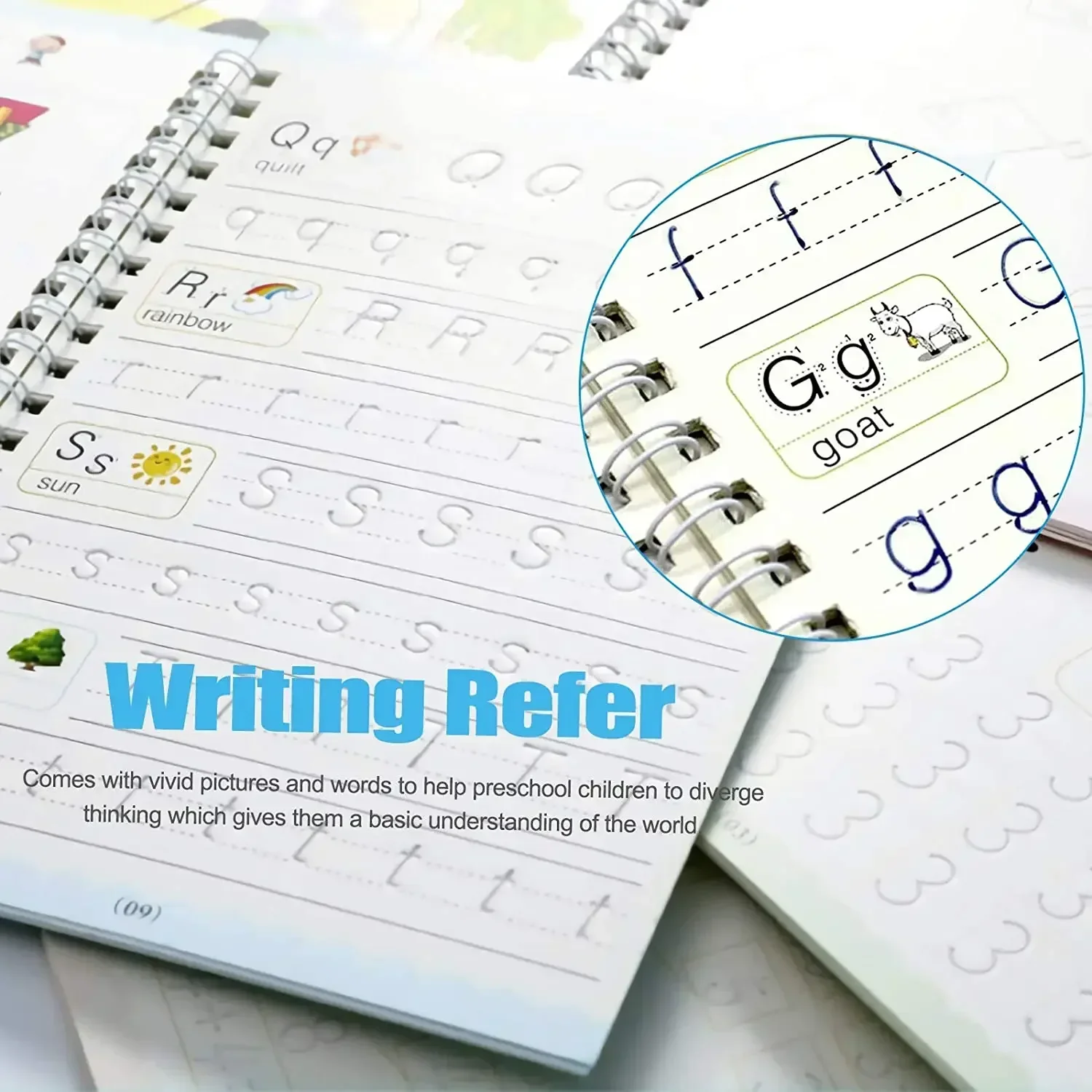 Reusable Writing Paste Calligraphy Handwriting Copybook for Kid Children's Book English Multiplication and Division Practice Toy