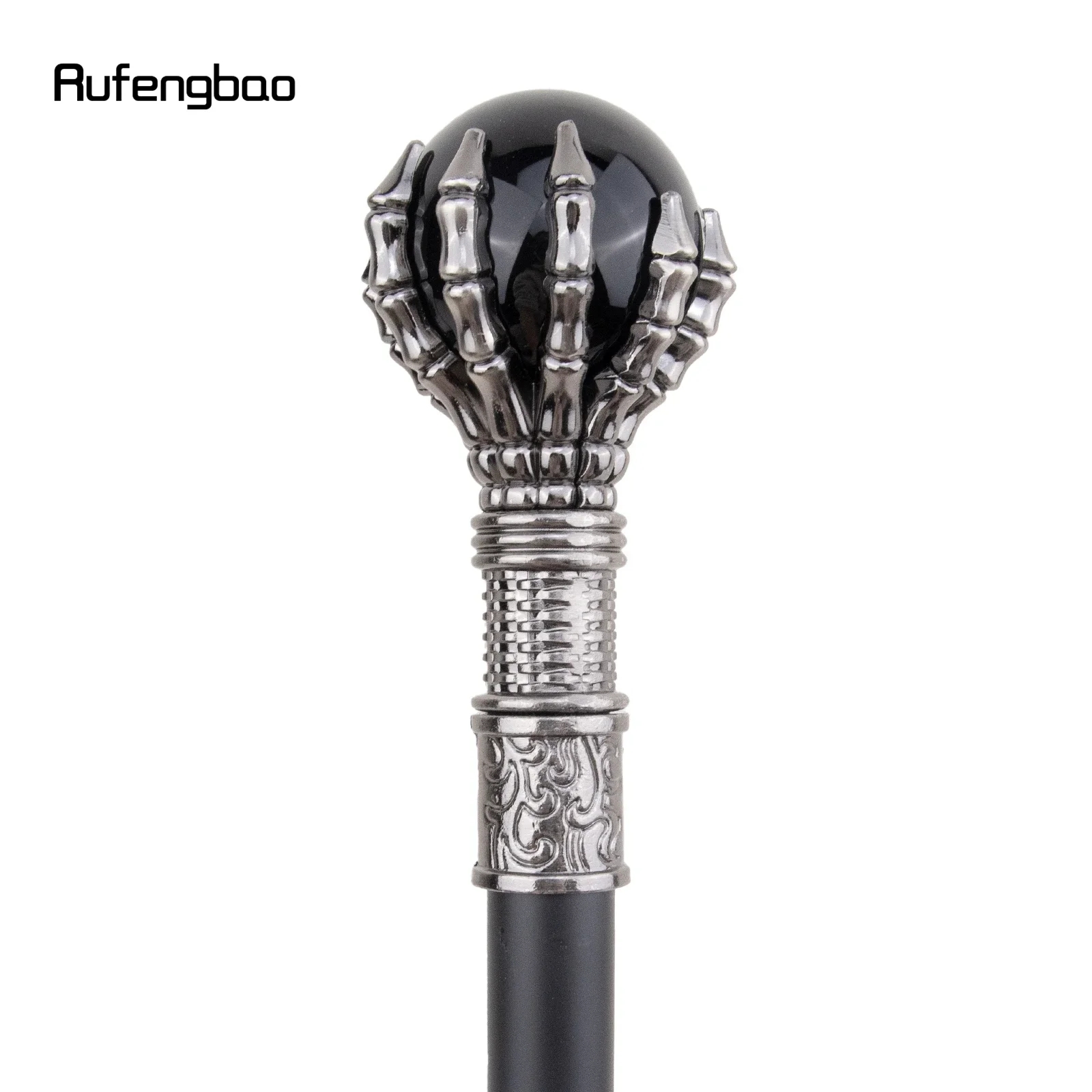 ลูกบอลแก้วสีดำ Steampunk ไม้เท้าแฟชั่นตกแต่งเดินสุภาพบุรุษลูกบิด crosier 93ซม.