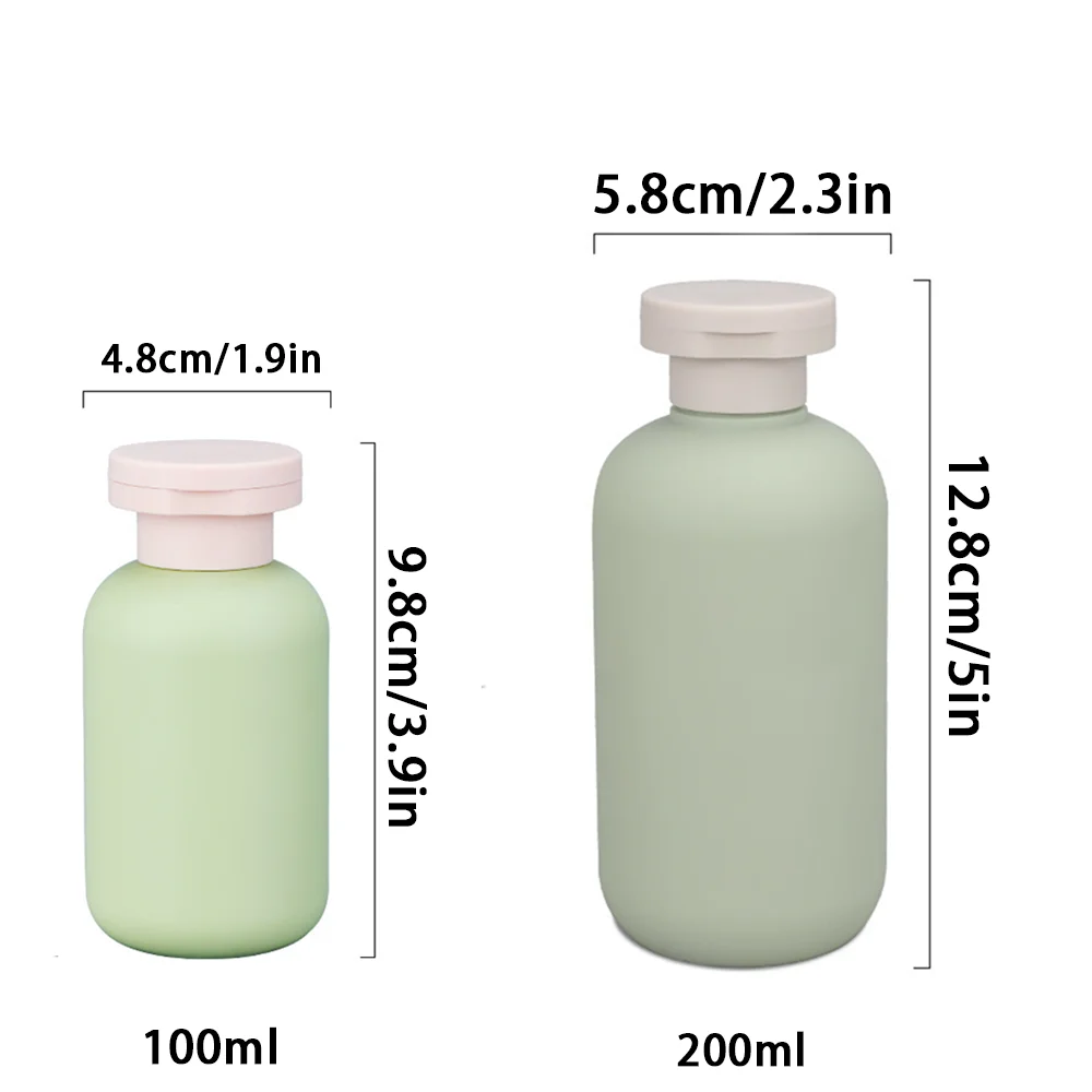 3 uds 100ml/200ml botellas de champú de viaje de plástico azul claro champú loción Gel de ducha botellas con bomba de espuma