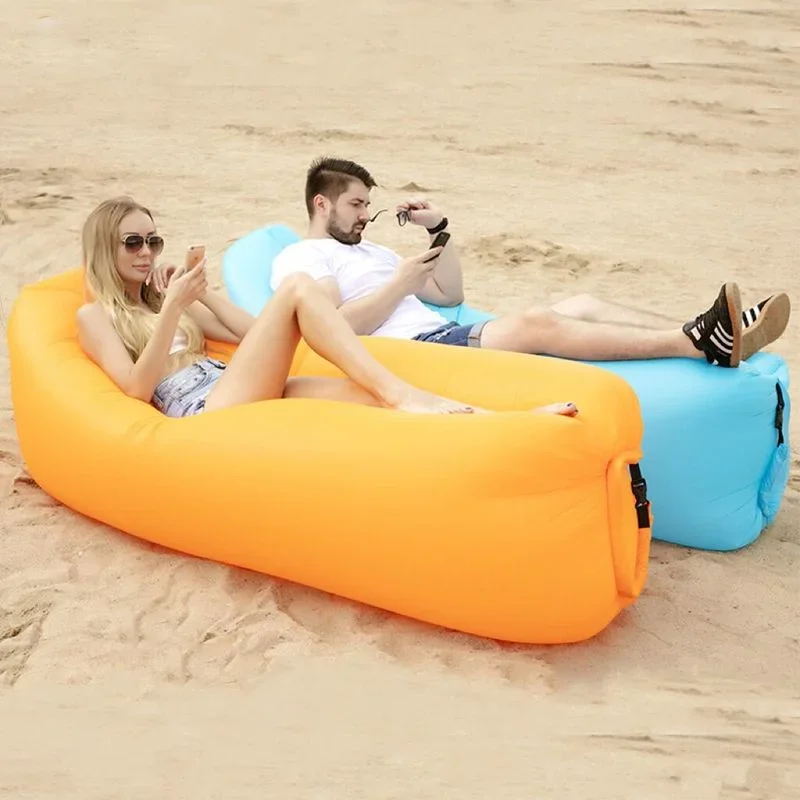 Outdoor Air Lazy Inflatable โซฟาแบบพกพาโซฟา Air ถุงนอนอาหารกลางวันที่นอนเทศกาลดนตรีคอนเสิร์ต Recliner