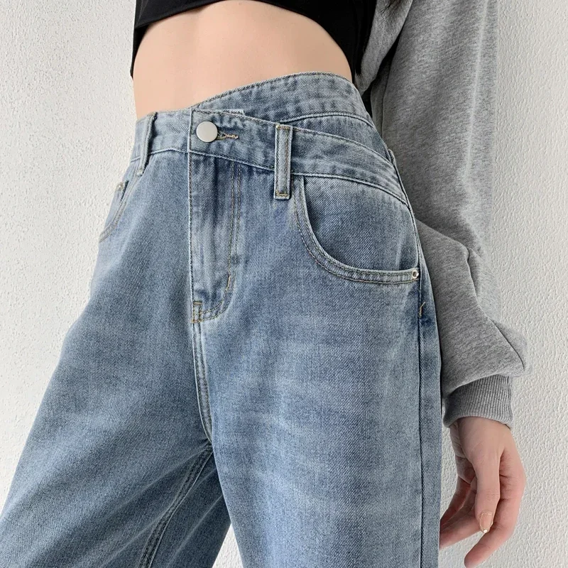 ZOENOVA Jeans Women Wide Leg Pants Mom Femme Black Blue Jeans High Waist Woman Trousers 2023 Odzież Pantalones Spodnie Damskie