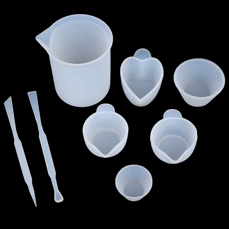 8 Cái/cái Trang Sức Làm Tự Nhựa Silicon Đo Trộn Cốc Ly Tự Động Khuấy Tự Làm Trang Sức Nhựa Keo Dụng Cụ