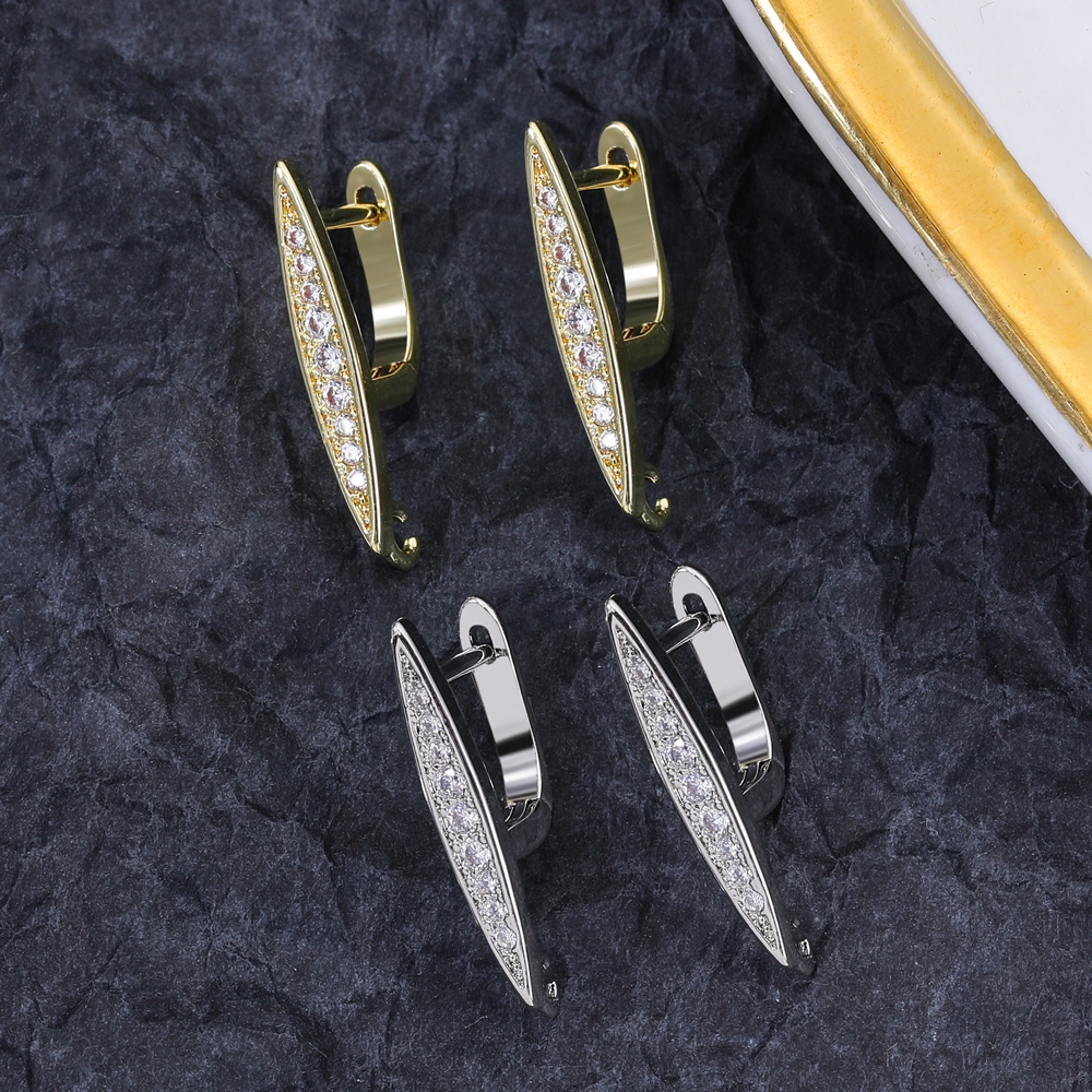 Juya Handmade 18K Real Gold Plated Earwire Fasteners Earring Hooks Accessories For DIY Women's Anti-Allergy Earrings Making