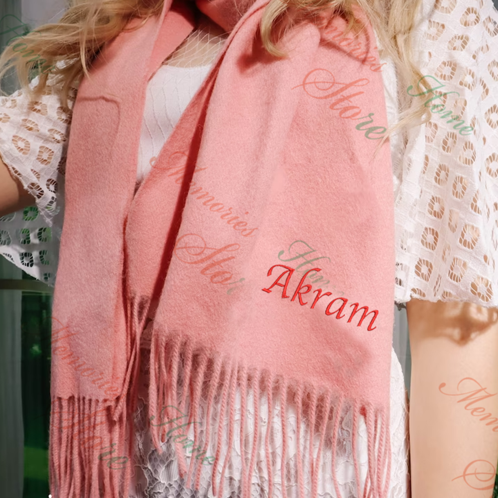 Personal isierte bestickte Schal mit Initialen oder Namen Hochzeits feier Brautjungfer Winters chal benutzer definierte Monogramm einfarbigen Schal