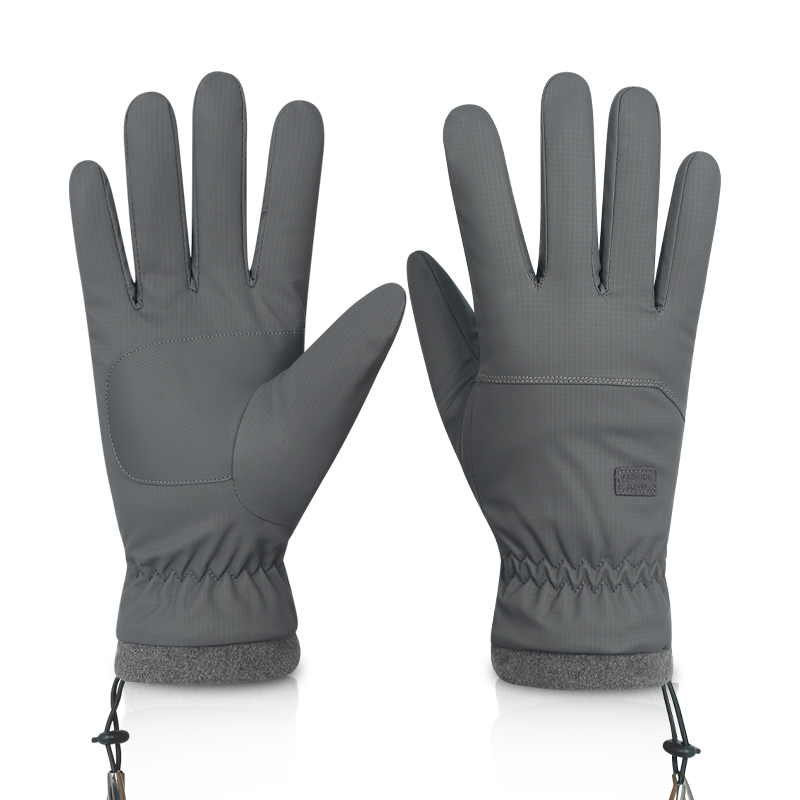 Men's Black Windproof Ski Gloves, Warm Snowboard Gloves, Men's Bicycle, Motorcycle Riding, Winter