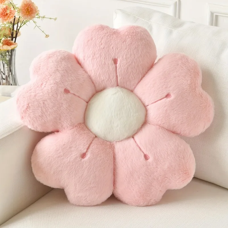 Almohada de felpa en forma de flor: colchón cómodo y lindo y cojín decorativo para sofá, cojín para silla, cojín para suelo