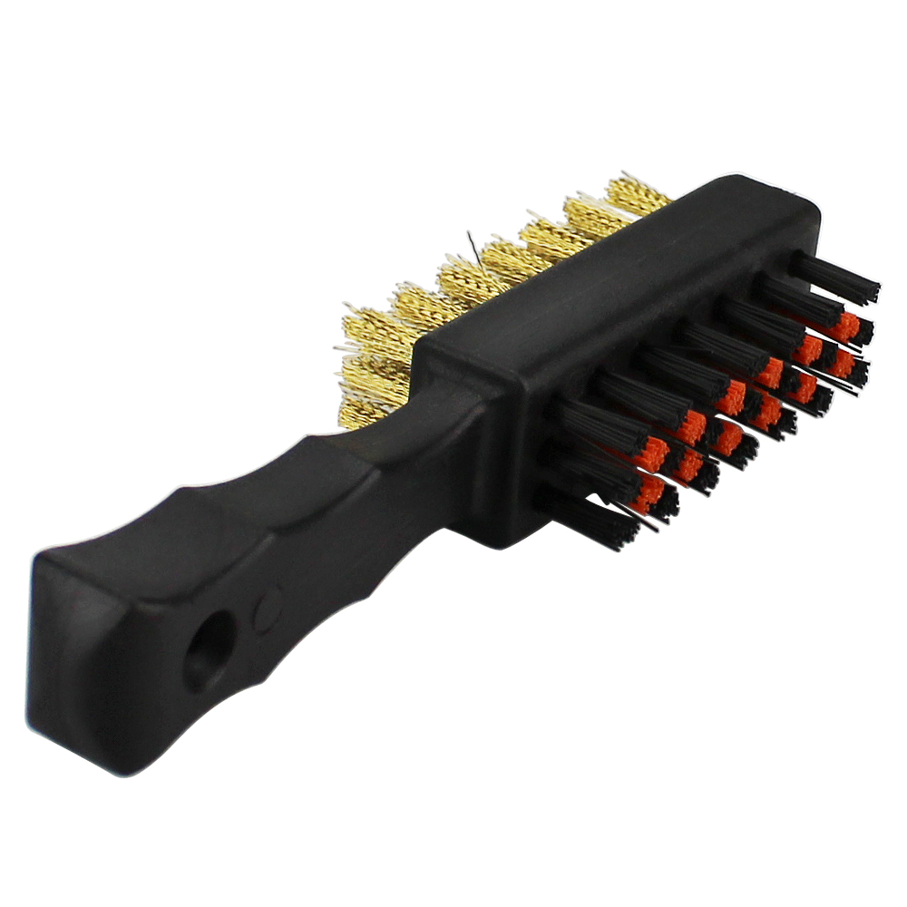 Golf Brush Golf Club Head Cleaning Brush Double Side Brass Nylon Golf Groove Cleaner with Keychain Drop Ship