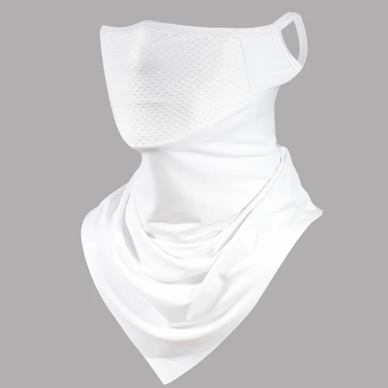 Máscara de verano para hombre, pañuelo de cara completa para bicicleta, Bandana de ciclismo, máscara de protección UV, bufanda transpirable de seda helada para colgar en la oreja al aire libre