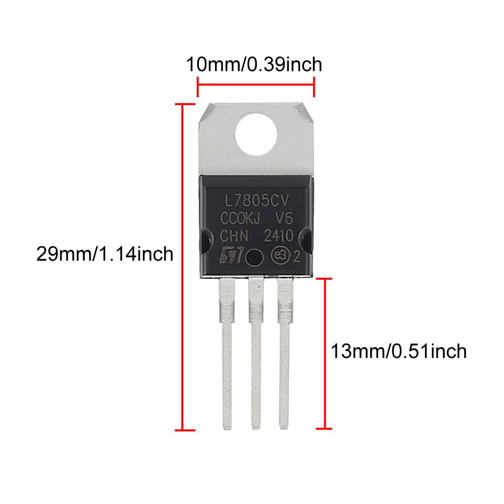 5PCS IC L7805CV Voltage Regulator Output 5 V 1.5 A Integrated Circuits L7805 Positive Regulators TO-220 Regulator Transistor